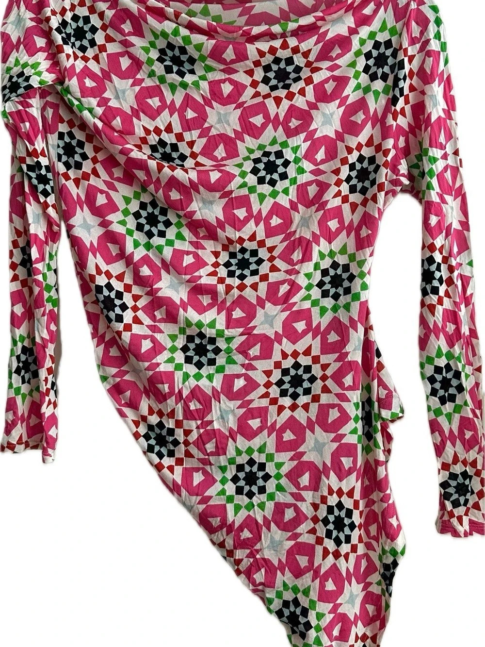 ETRO Geometric Tunic Pink & White Size 46